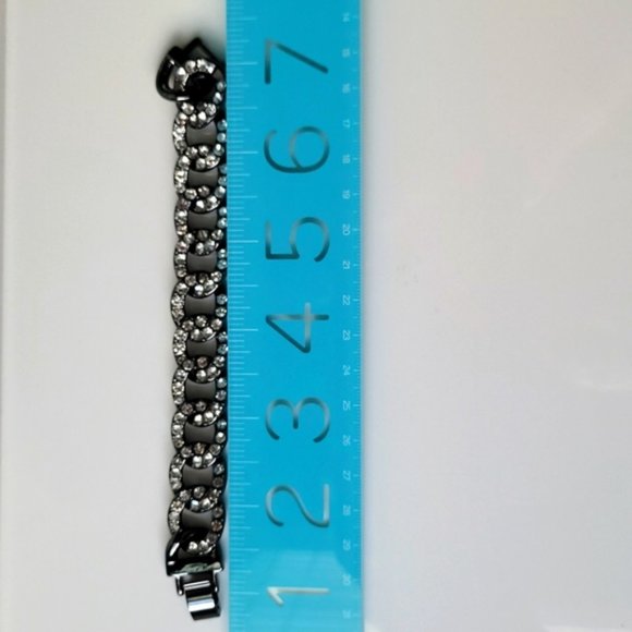 JCREW Pave on Black Metal Necklace NWT & Matching Bracelet NWOT - Picture 5 of 10